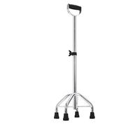 Easy Walking Stick With Ergonomic Sponge Handle, Crutches 8 Height Adjustable Steps For The Elderly Wound Injured Walking Stick With 4 Legs Non Slip Pad Max. 100 Kg,Silver Practical Family Present