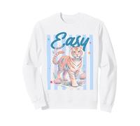 Easy Watercolor Tiger Floral Ocean Stripes Art Sweatshirt