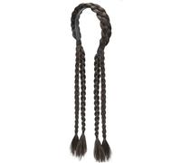 Easy Wear Synthetic Ponytail Adjustable With Double Braids Elastic Band For Fitness Workout Daily Hairstyling Costume Braided Wigs For Cosplay