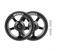 Easy Wheel for Folding Bike 60mm Diameter, Made from Aluminum Alloy & Rubber Fits For Brompton & For 3Sixty Includes 2 Easy Wheels (Black)