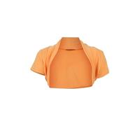 Easy Young Fashion 3009 Women's Bolero Jacket Short Sleeve Elastic & Figure-Hugging Basic Shoulder Jacket Soft Open Front Jacket, apricot, 32-38