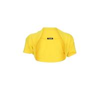 Easy Young Fashion 3009 Women's Bolero Jacket Short Sleeve Elastic & Figure-Hugging Basic Shoulder Jacket Soft Open Front Jacket, yellow, 32-38