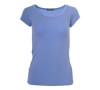 Easy Young Fashion - Women's Basic Crew Neck T-Shirt - Short Sleeve Undershirt Skinny Fit 1001 - Denim Blue S, Denim Blue