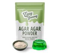 Easy Yummy Agar Agar (250g), Vegan Gelatin Powder, 100% Pure, No Additives, European Quality, Halal