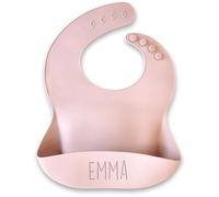 EASY2NAME - Bib Personalised - Add name of the baby or a short text. Material silicone with adjusted neck circumference 0-4 years. Dishwasher safe. Colour: