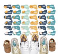 Easy2Name Bright & Brilliant Shoe Labels - Waterproof, Hard-Wearing & Personalised Stickers - 16 Vibrant Designs for School Shoes, Trainers & Wellies - (Playground)