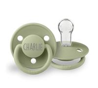 Easy2Name - Dummies Bibs© with Personalisation - Add The Name of The Baby and Avoid Confusion. One Size (0-36 Months). Dishwasher Safe. Colour: (Sage)