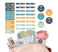 Easy2Name - Name Stickers for Children Value Pack Mini, Small & Round Name Stickers - Personalisable Name Labels with Name & Motif - Ideal for School & Kindergarten - 58 Pieces (Playground)