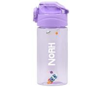 EASY2NAME Personalisable Water Bottle for children - leak-proof children's drinking bottle with straw - 100% BPA-free - robust bottle for boys and girls - dishwasher safe - 450ml - (Lila)