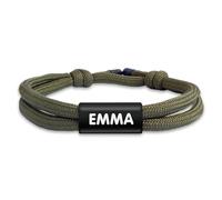 EASY2NAME - Personalised bracelet for boys & girls - Bracelet personalised for children - Braided fabric ribbon customisable with 2 lines of text. (Green)