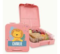 EASY2NAME Personalised Children’s Lunch Box, Water-Resistant, Dishwasher and Microwave Safe. Design with Theme. Colour: (Dusty Pink)