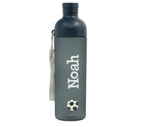 EASY2NAME Personalised drinking bottle ideal for children (8+) and adults. Dishwasher Safe. Design with Theme icons. 600 ml. Colour: Blue