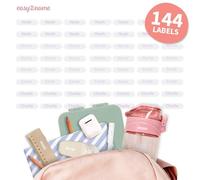 Easy2Name - Personalised mini XS Name Labels - Waterproof Name Stickers for Children and Adults - Ideal as Name Stickers in The Office, Workshop or School -20x4mm - Transparent (Lilac, 144)