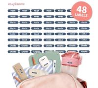Easy2Name - Personalised mini XS Name Labels - Waterproof Name Stickers for Children and Adults - Ideal as Name Stickers in The Office, Workshop or School - 20x4mm - Coloured (Navy Blue, 48)