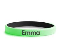 EASY2NAME SOS Wristband for Children - Two-Tone Safety Bracelet Personalised with child's name and phone number. Perfect for outdoor activities (Green-Black)