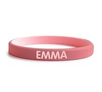 EASY2NAME SOS Wristband for Children - Two-Tone Safety Bracelet Personalised with child's name and phone number. Perfect for outdoor activities (Dusty Pink - Light Pink)