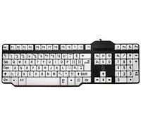 Easy2Use USB Keyboard - Large Black Print White Keys