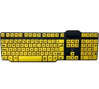 Easy2Use USB Keyboard - Large Black Print Yellow Keys