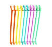 EASYA 10 Pcs Double Headed Pet Dog Toothbrush for Small Dogs/ Soft Bristles Small Puppy Dog Long Handle Tooth Brush for Dogs Teeth Cleaning/Bulk Dog Toothbrushes for Pet Dental & Oral Care (Colours)
