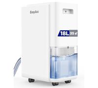 EasyAcc ® 18L/Day Compressor Dehumidifier - Energy Efficient Room for 2000 ft with Automatic Humidity Sensor & Display,Dry Laundry Mode & 24-hour Timer, Continuous Drainage for Home Boxroom