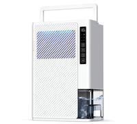 EasyAcc® 3L/Day Desiccant Dehumidifiers for Home Damp Bedroom Bathroom - Drying Clothes for Laundry Room with Air Filter/Continuous Drainage/Humidity Display/Timer/<30 dB/7 Color Basements Garages