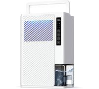 EasyAcc® 5L/Day Desiccant Dehumidifiers for Home Damp Bedroom Bathroom - Drying Clothes for Laundry Room with Air Filter/Continuous Drainage/Humidity Display/Timer/＜30 dB/7 Color Basements Garages