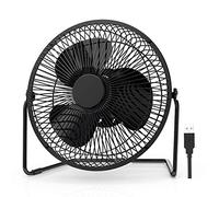 EasyAcc 9 inch USB Desk Fan Silent with [ONLY 25DB] Strong Airflow & Quiet Operation, Portable Cooling Fan 2 Speed Powerful Desk 180°Rotatable Head for Home Office Bedroom Table Matal Black