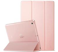 EasyAcc Case Compatible with iPad 9.7 2018 / iPad 6 Generation/iPad 2017 / iPad 5 Generation, samrt case with Stand Ultra Thin Translucent Matt Back Cover Auto Wake Up/Sleep Function(Rose Gold)