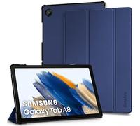 EasyAcc Case Compatible with Samsung Galaxy Tab A8 10.5 Inch 2022/2021 SM-X200/ X205/ X207, Ultra Slim Protective PU Leather Case with Stand Function Navy Blue