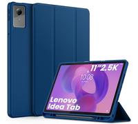 EasyAcc Case for Idea Tab 2025 11 inch with Pencil Holder (TB-336ZU TB-336FU) Slim Protective Case with Stand PU Leather Tablet, Sea Blue