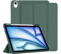 EasyAcc Case for iPad Air M3/M2 11 inch 2025/2024, iPad Air 5th/4th Generation 10.9/2022/2020 with Pencil Holder, Soft TPU with Stand PU Leather Protective Case, Dark Green