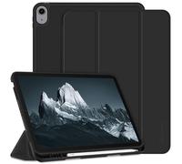 EasyAcc Case for iPad Air M3/ M2 11 inch, iPad Air 7th/6th/5th/4th Generation 10.9 2025/2024/2022/2020 with Pencil Holder, Soft TPU with Stand PU Leather Protective Case, Black