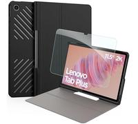 EasyAcc Case for Lenovo Tab Plus (TB351FU) 11.5 Inch 2024 with Screen Protector, Ultra Thin with Stand Slim PU Leather Smart Protective Case, Black