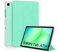 EasyAcc Case for Samsung Galaxy Tab A11+ Plus/A9+ 11 Inch 2025, Ultra Thin PU Leather Protective Case with Stand Function and Auto Sleep/Wake, Mint Green