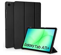 EasyAcc Case for Samsung Galaxy Tab A11+ Plus/A9+ 11 Inch 2025, Ultra Thin PU Leather Protective Case with Stand Function and Auto Sleep/Wake, Black
