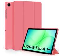 EasyAcc Case for Samsung Galaxy Tab A11+ Plus/A9+ 11 Inch 2025, Ultra Thin PU Leather Protective Case with Stand Function and Auto Sleep/Wake, Watermelon Powder