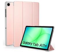 EasyAcc Case for Samsung Galaxy Tab A11+ Plus/A9+ 11 Inch 2025, Ultra Thin PU Leather Protective Case with Stand Function and Auto Sleep/Wake, Rose Gold