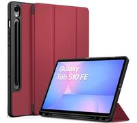 EasyAcc Case for Samsung Galaxy Tab S10 FE 2025/9 FE 10.9 inch/S9 11 inch 2023 with S Pen Holder (NOT for S10 FE+/S9+/S9+ FE), Auto Wake/Sleep and Stand Function, Red Wine