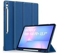 EasyAcc Case for Samsung Galaxy Tab S10 FE+/ S10 FE Plus (NOT for S10 FE),13.1 Inch with Pencil Holder, Ultra Thin Slim PU Leather Protective Case, Sky Blue