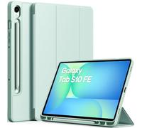 EasyAcc Case for Samsung Galaxy Tab S9 FE 10.9 Inch / S9 2023 11 Inch with S Pen Holder - Ultra Thin with Stand Function Slim PU Leather Protective Case Boy Leaves Green