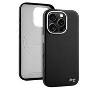 EasyAcc for iPhone 16 Pro Case,Eco Leather,Compatible with MagSafe,Dirt Resistant,Scratch-Resistant,Metal Buttons,Luxury Phone Cover for iPhone 16 Pro, Shockproof,Drop Protection,Black-Silver