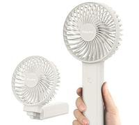 EasyAcc Handheld Fan, Portable, Battery, USB Fan/Portable Mini Fan, Electric, 17 Hour Rechargeable Battery, Foldable, Compatible with Laptop Multi Port Socket for Travel, Home, White