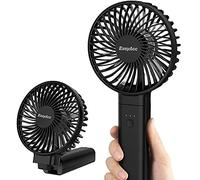 EasyAcc Handheld Fan, Portable USB Fan [Powerful Wind & Quick Cool] Up to 17H 4 Speeds Personal Fan with One Touch Power Off Rechargeable Battery Foldable Adjustable for Home Office Travel-Black