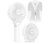 EasyAcc Handheld Fan USB Fans Portable Hand Fan 3 Speeds 180° Foldable with 6 Blades Personal Electric Mini Outdoor Fan with Rechargeable Battery Foldable Handle Desktop for Home Travel Outdoor- White