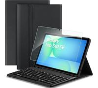 EasyAcc Keyboard Case Compatible with Samsung Galaxy Tab S9/S9 FE 2023 11 Inch with Screen Protector, [French], Removable Keyboard Protective Case with Pencil Holder, Black