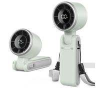 EasyAcc Portable Handheld Fan,Turbo Fan Powerful 5 Speeds 4000mAh Battery Capacity 180°Foldable USB-C Rechargeable Personal Pocket Hand Held Fan for Travel/Outdoor/Home/Office