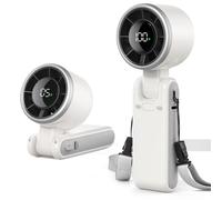 EasyAcc Portable Handheld Turbo Fan, Powerful High Speed Cooling Fan, 5 Speeds 4000mAh USB-C Rechargeable Mini Fan for Travel, Outdoor, Summer & Hot Flashes White