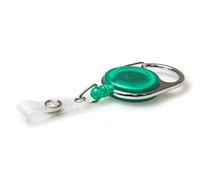 EasyBadge 50 pcs Green Carabiner Retractable Badge Reels
