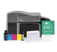 EasyBadge Fargo DTC1250e Dual-Sided Fast ID Card Printer Bundle with Accessories
