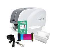EasyBadge IDP Smart 31 ID Card Printer Bundle with ID Badge Accessories and Card Holders with Lanyards